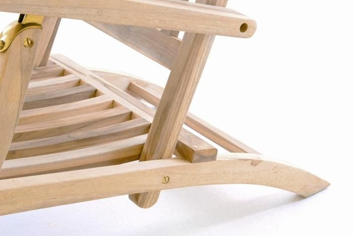 Leżak Garth z drewna tekowego z podnóżkiem